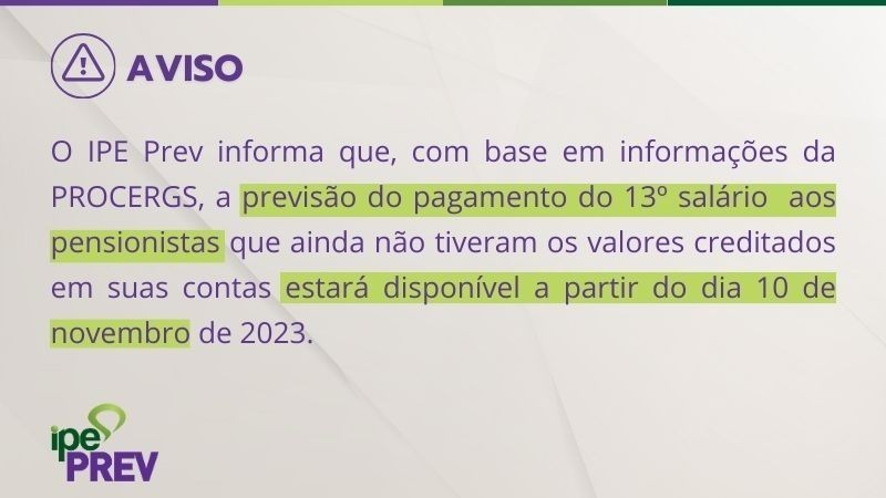 Previsão de Pagamento do 13º Salário aos Pensionistas