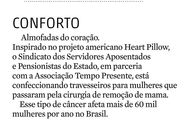 Almofadas de Coração na mídia.