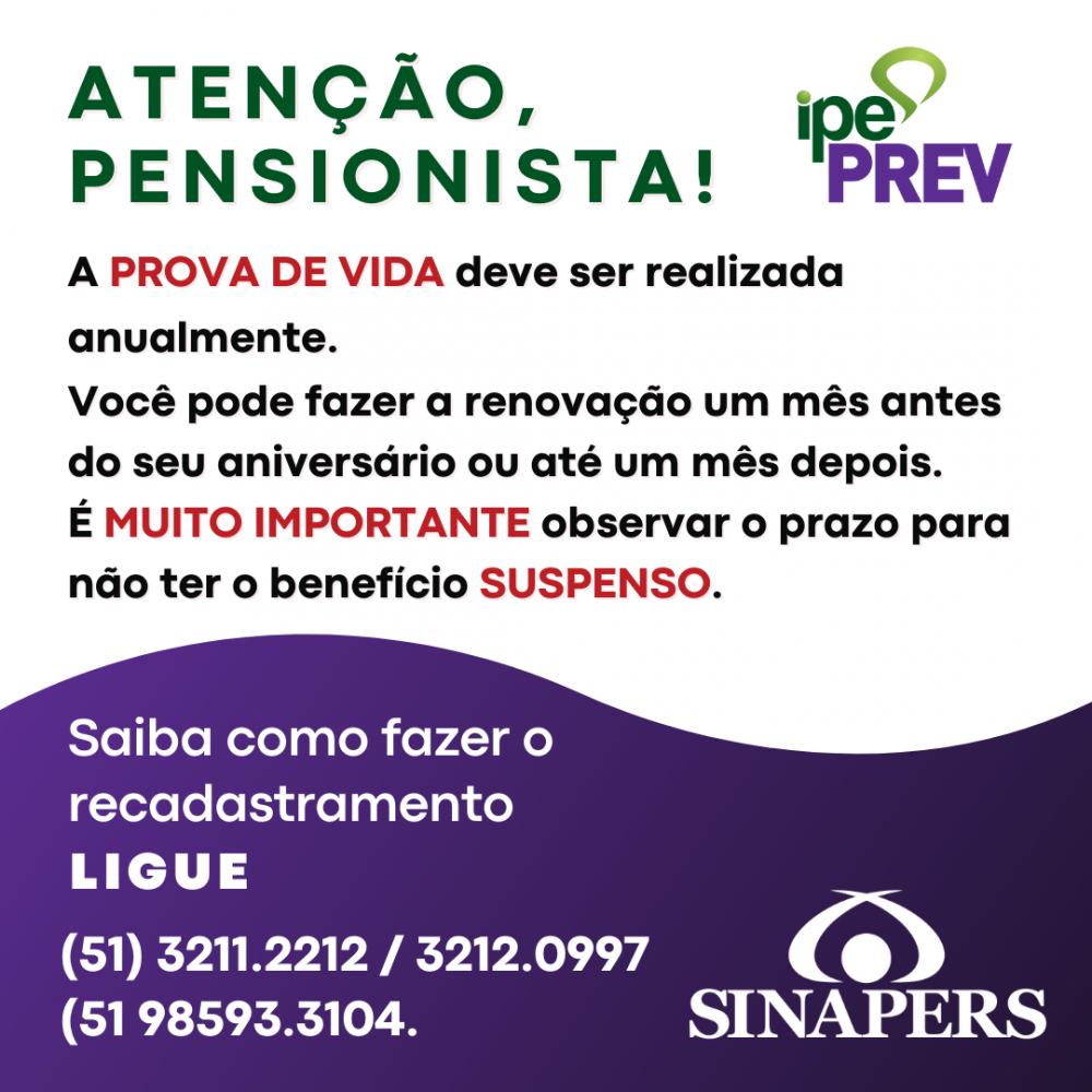 Atenção, pensionistas! 