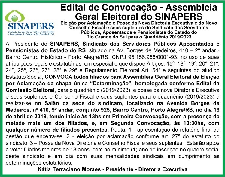 Eleições e posse da nova diretoria 