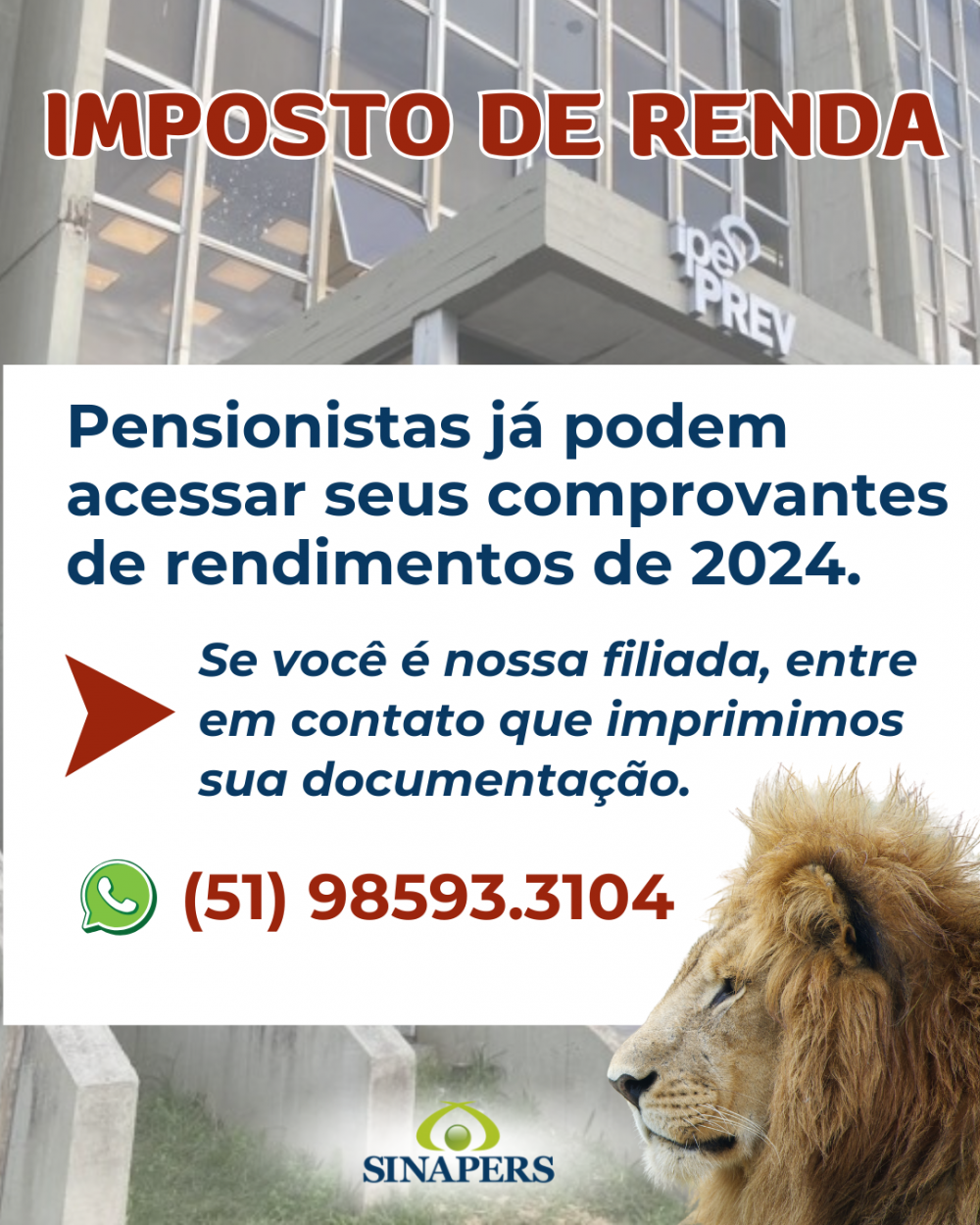 Já estão disponíveis os comprovantes de rendimentos de 2024 para pensionistas