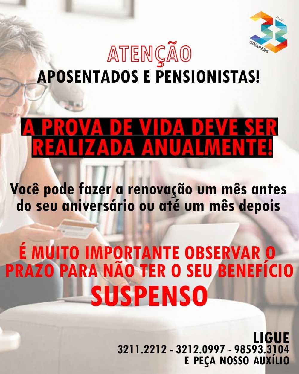 Atenção! Não perca o prazo para realizar a Prova de Vida junto ao IPE Prev. 