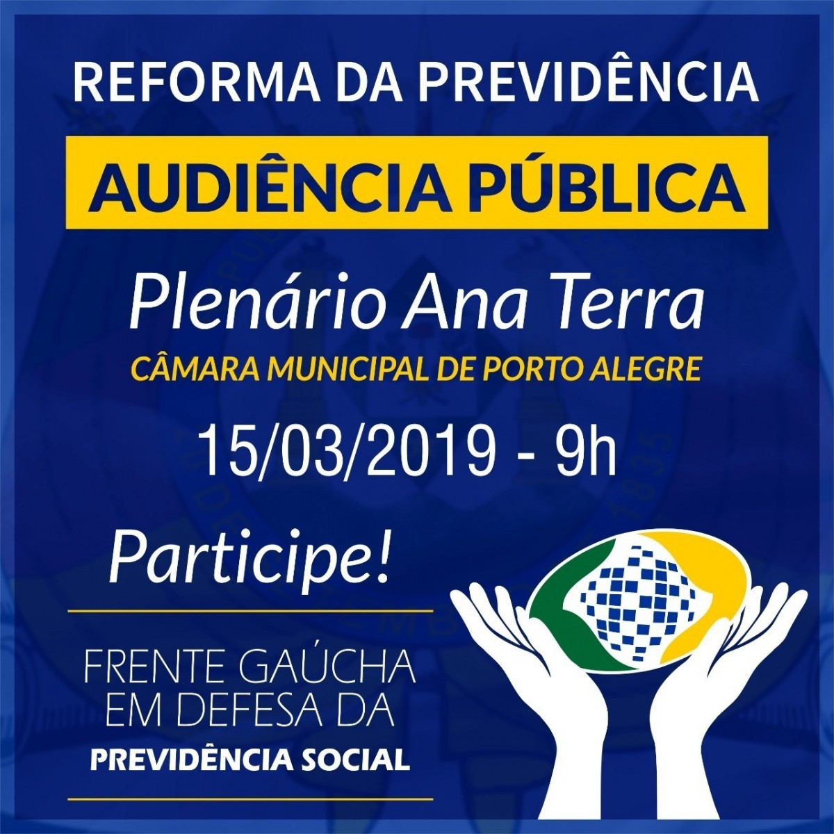 Frente Gaúcha realiza audiência pública sobre reforma da Previdência