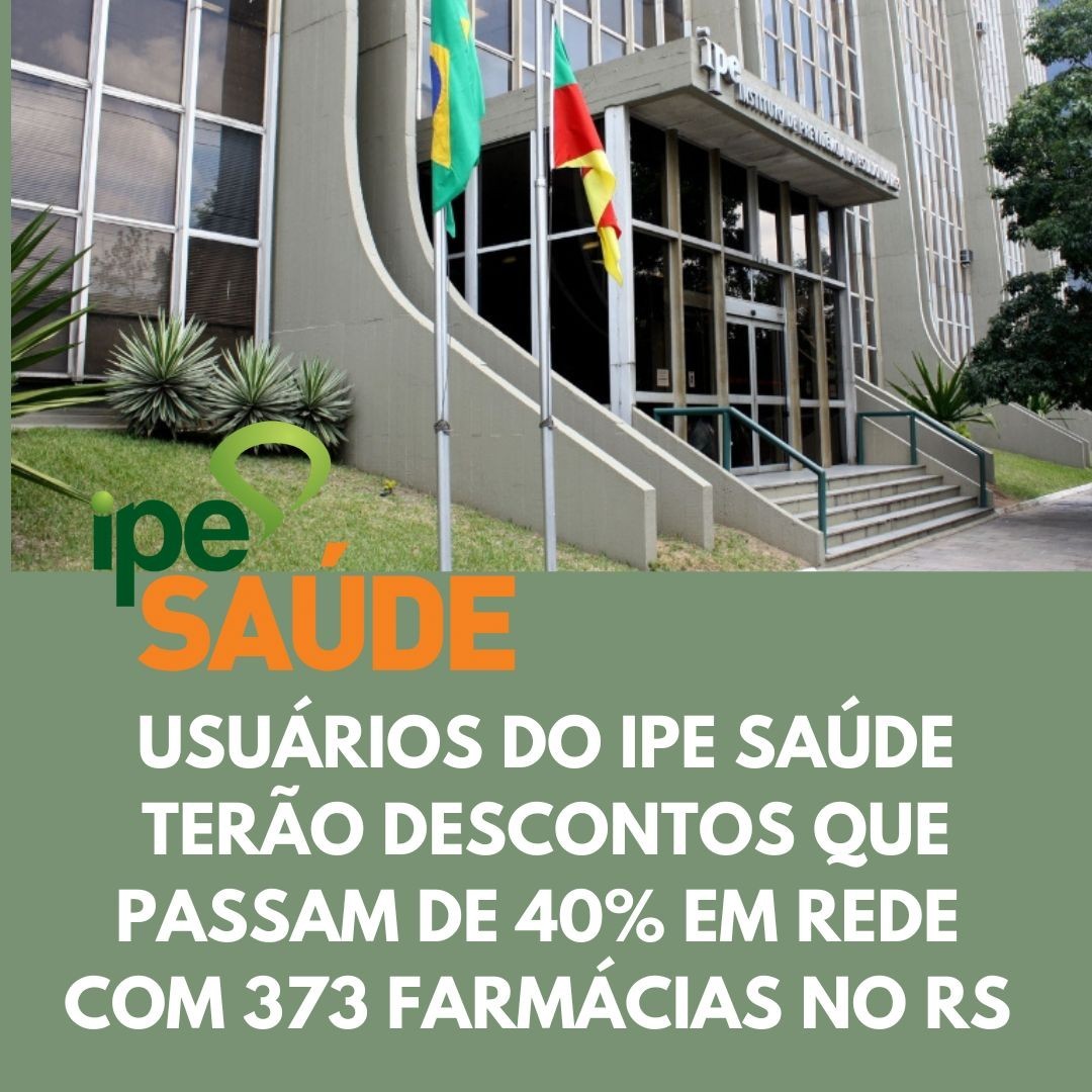 Usuários do IPE saúde terão descontos em rede de farmácias 